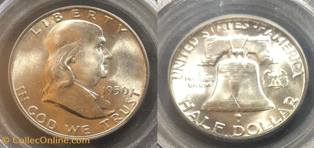 1950P Franklin Half MS65FBL coins world united states 1950p franklin half ms65fbl