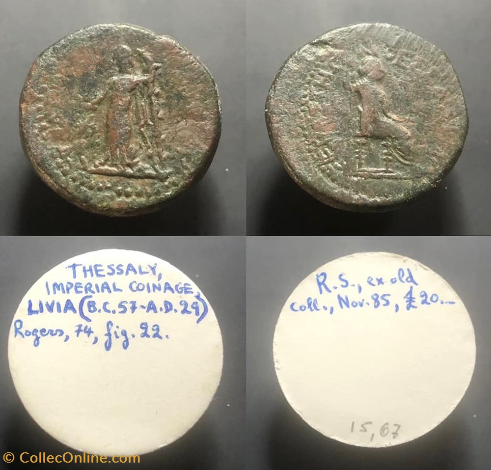 THESSALY, Livia coins antique b c to roman provincial thessaly livia