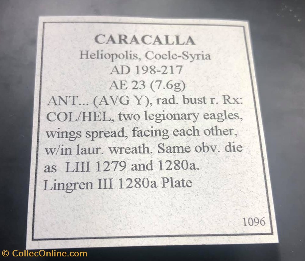 coins antique b to roman provincial coele syria heliopolis caracalla
