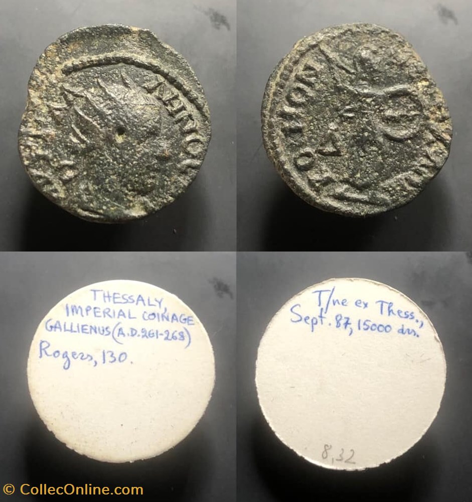 THESSALY, Gallienus coins antique b c to roman provincial thessaly gallienus