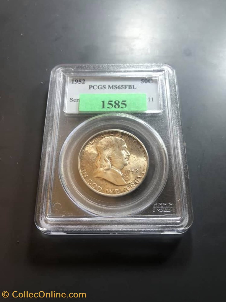 1952P Franklin Half MS65FBL coins world united states 1952p franklin half ms65fbl