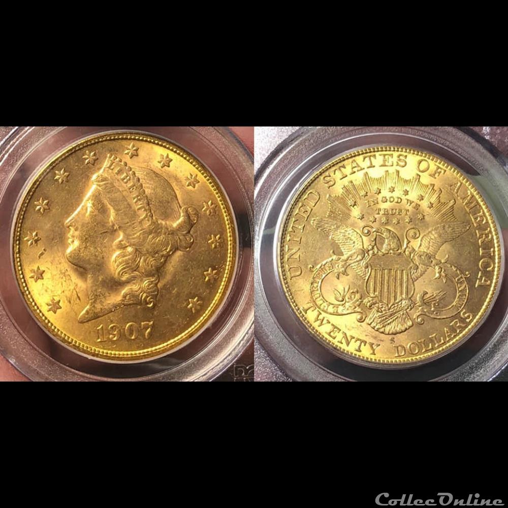 1907S $20 coin world united state 1907s 20