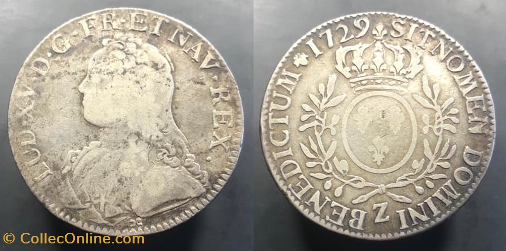 1729 FRANCE, Royal. Louis XV le Bien-Aimé coins world 1729 france royal louis xv le bien aime