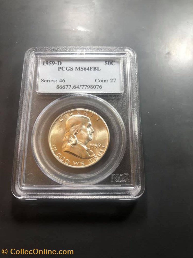 1959D Franklin Half MS64FBL coins world united states 1959d franklin half ms64fbl