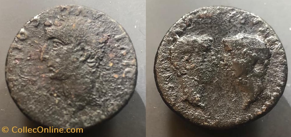 coins antique to greek spain colonia romula seville tiberius with germanicus and drusus caesars