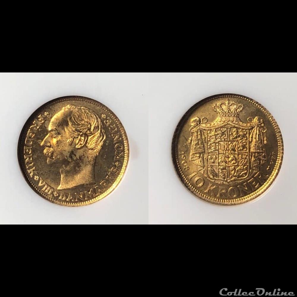 Denmark 1908 10K coin world denmark 1908 10k