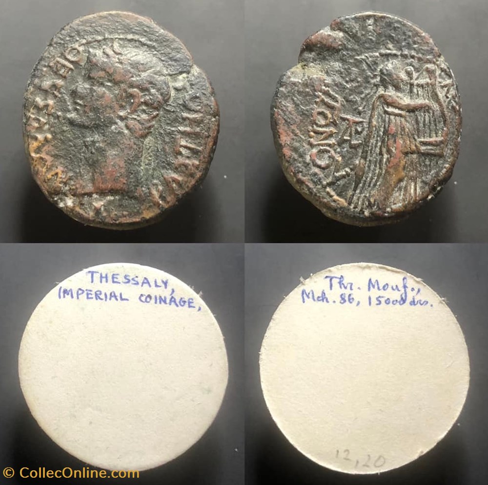 coins antique b to roman provincial thessaly claudius