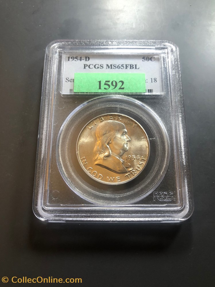 1954D Franklin Half MS65FBL coins world united states 1954d franklin half ms65fbl