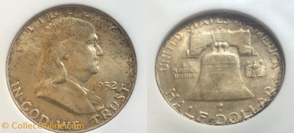 1952P Franklin Half MS65FBL coins world united states 1952p franklin half ms65fbl