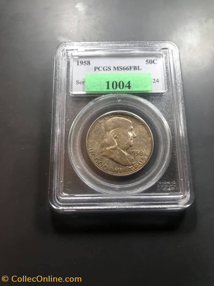 1958P Franklin Half MS66FBL coins world united states 1958p franklin half ms66fbl