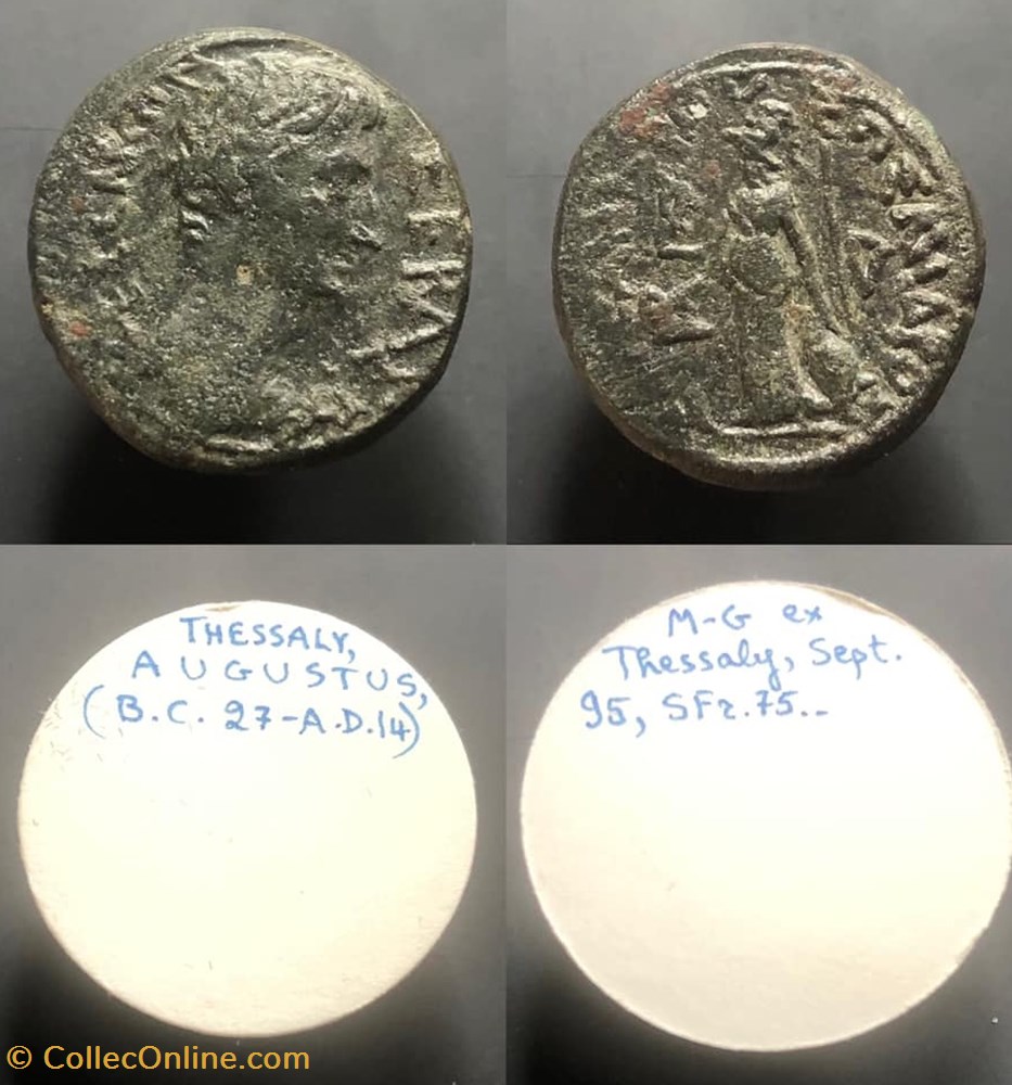 THESSALY, Augustus coins antique b c to roman provincial thessaly augustus