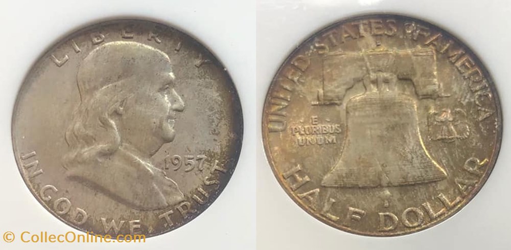 1957D Franklin Half MS66FBL coins world united states 1957d franklin half ms66fbl