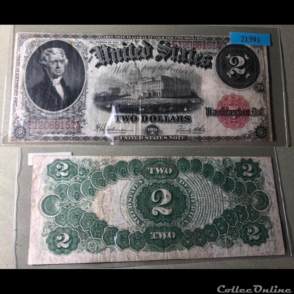 1917 US 2$ Legal Tender coin world united state 1917 us 2 legal tender