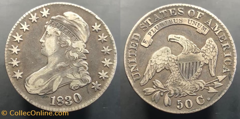 coins world united states 1830 capped bust half dollar