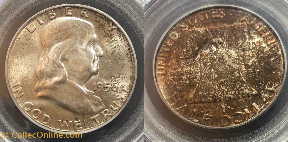 1956P Franklin Half MS65FBL coins world united states 1956p franklin half ms65fbl