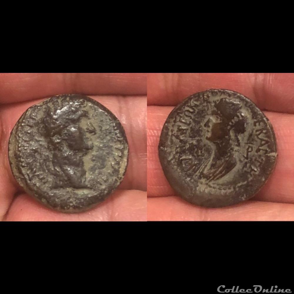 CILICIA, Anazarbus. Domitian and Domitia. coin ancient roman provincial cilicia anazarbus domitian and domitia