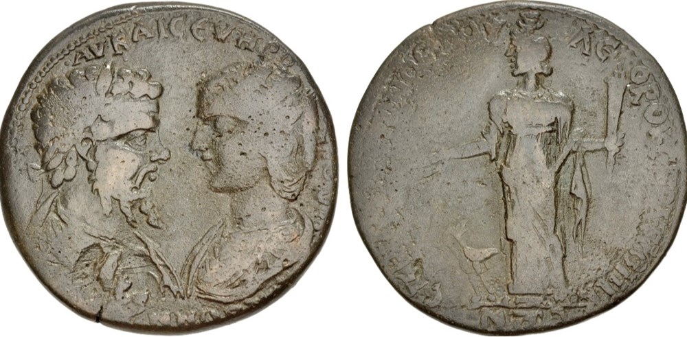 Caria, Stratonicaea. Septimius Severus with Julia Domna coins ancient romans provincial caria stratonicaea septimius severus with julia domna