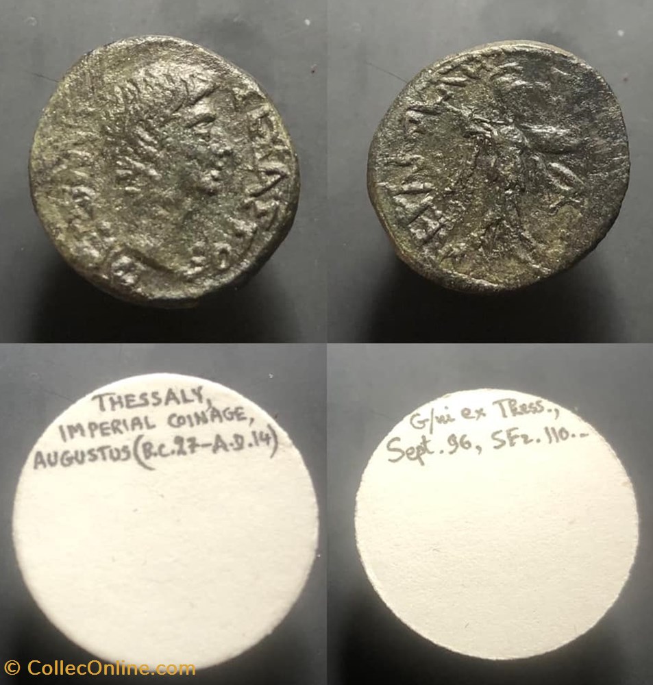 THESSALY, Augustus coins antique b c to roman provincial thessaly augustus