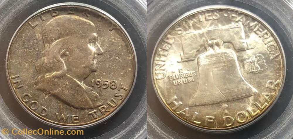1958P Franklin Half MS66FBL coins world united states 1958p franklin half ms66fbl