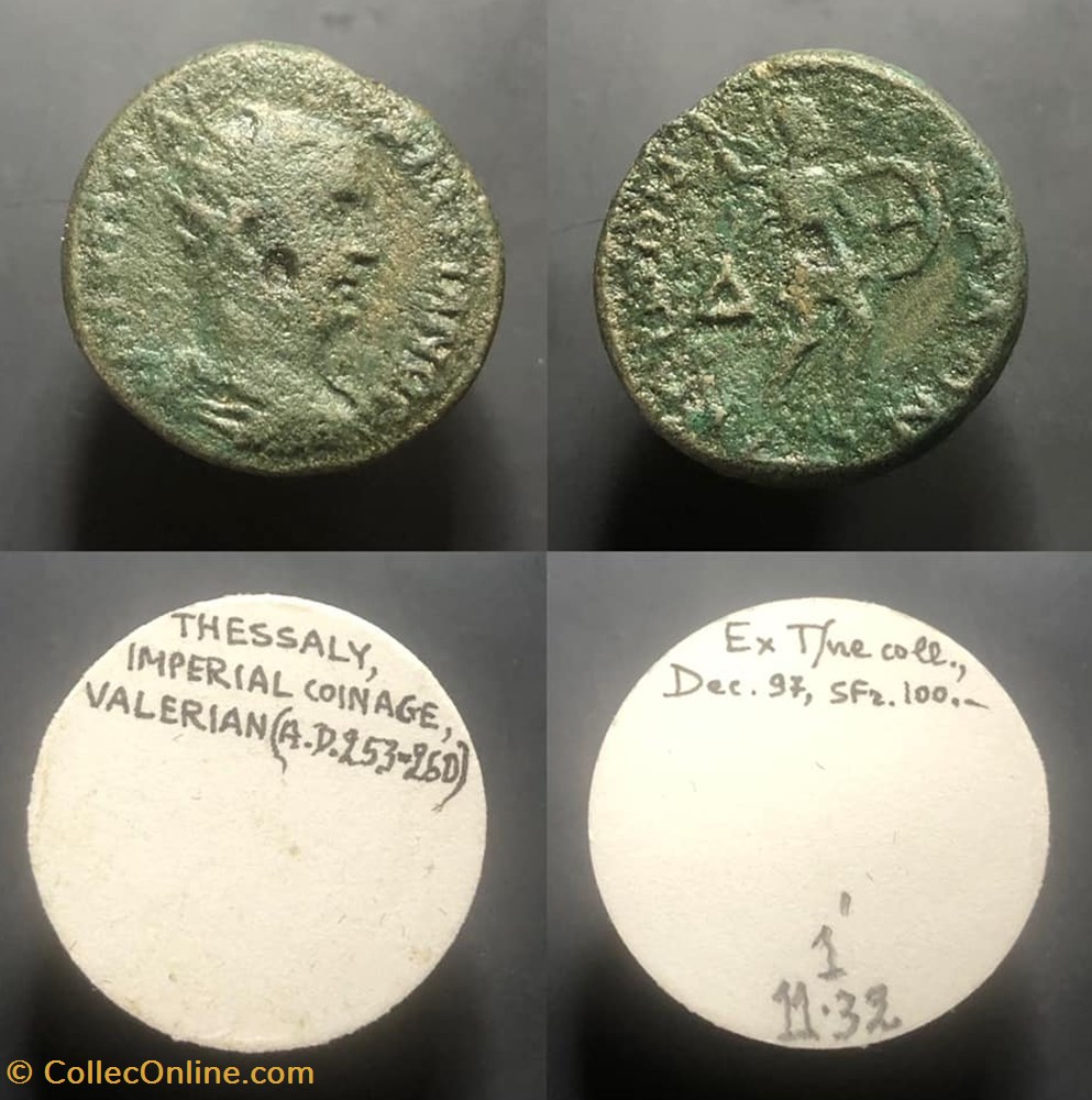 THESSALY, Valerian coins antique b c to roman provincial thessaly valerian