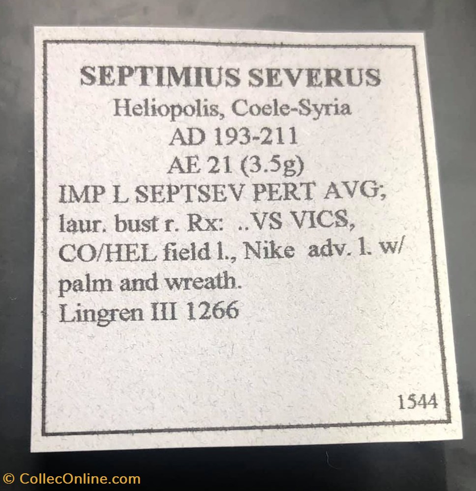 Coele-Syria. Heliopolis; Septimius Severus coins antique b to roman provincial coele syria heliopolis septimius severus