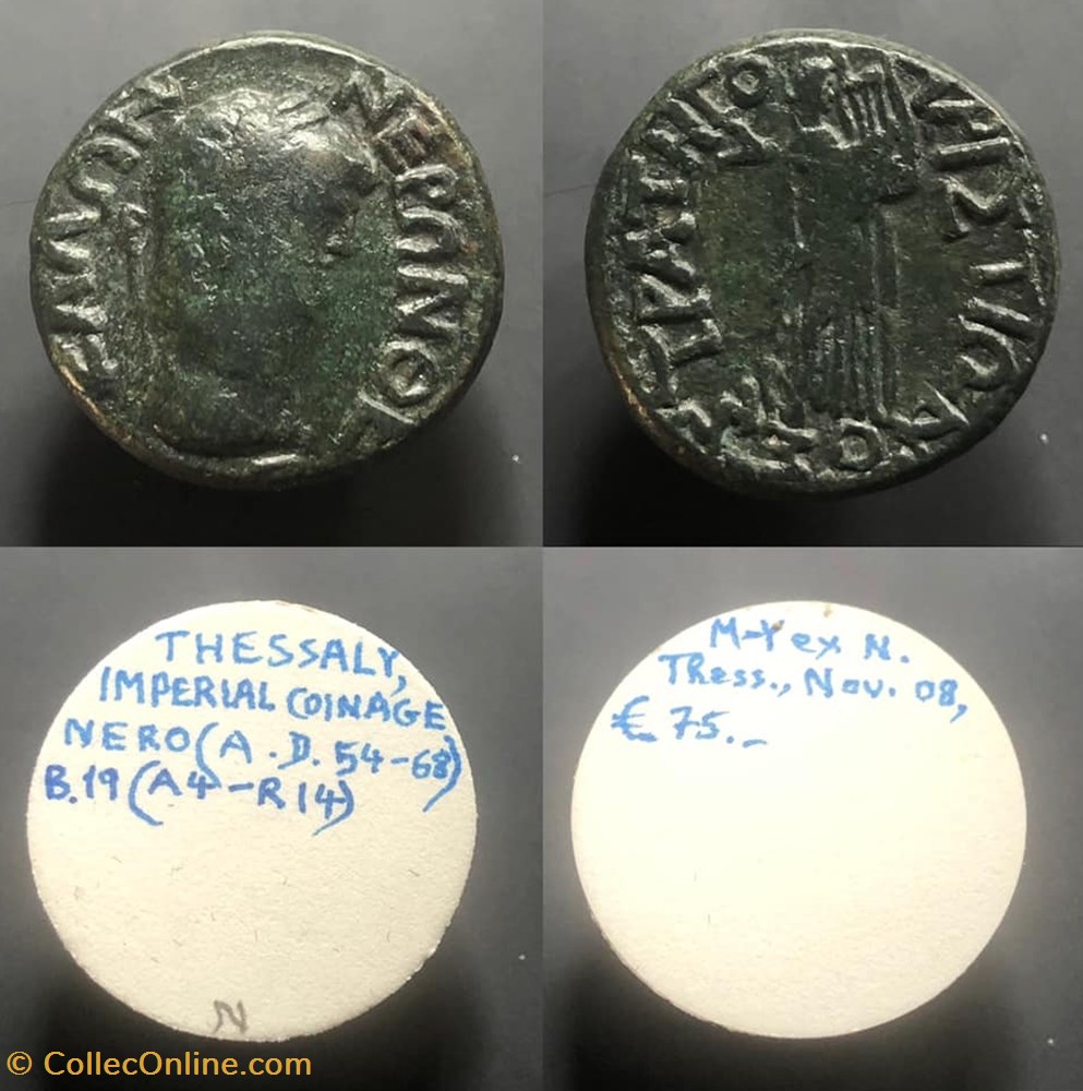 THESSALY, Nero coins antique b c to roman provincial thessaly nero