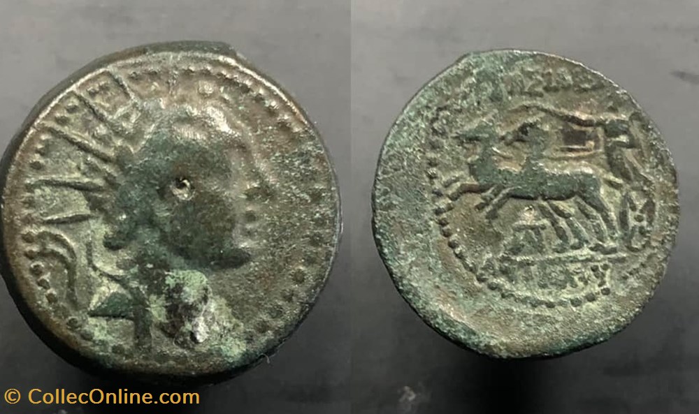 coins antique b to greek antiochos iv epiphanes