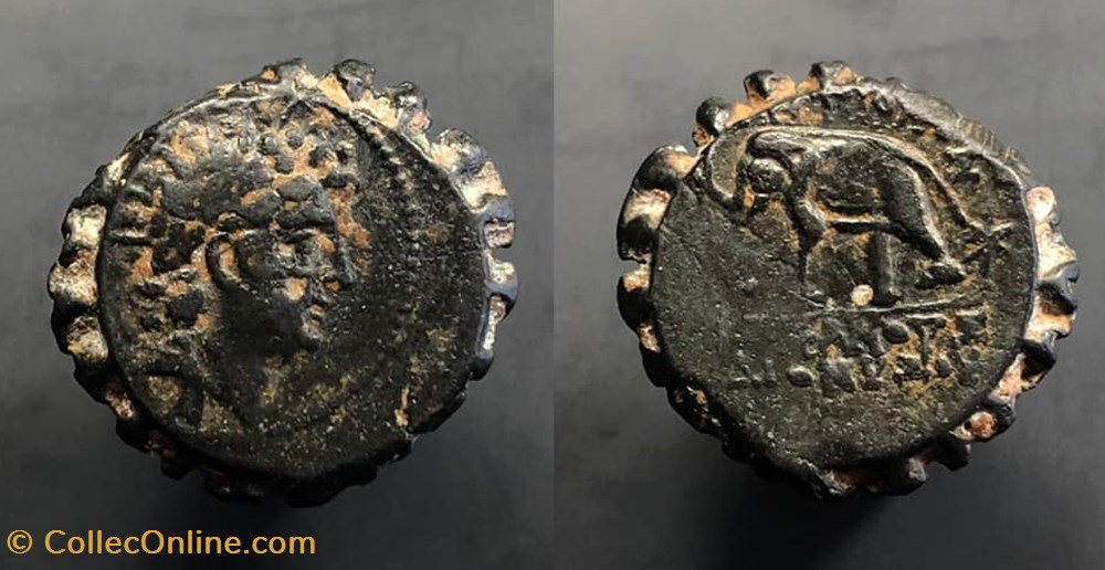 coins antique b to greek antiochos vi dionysos