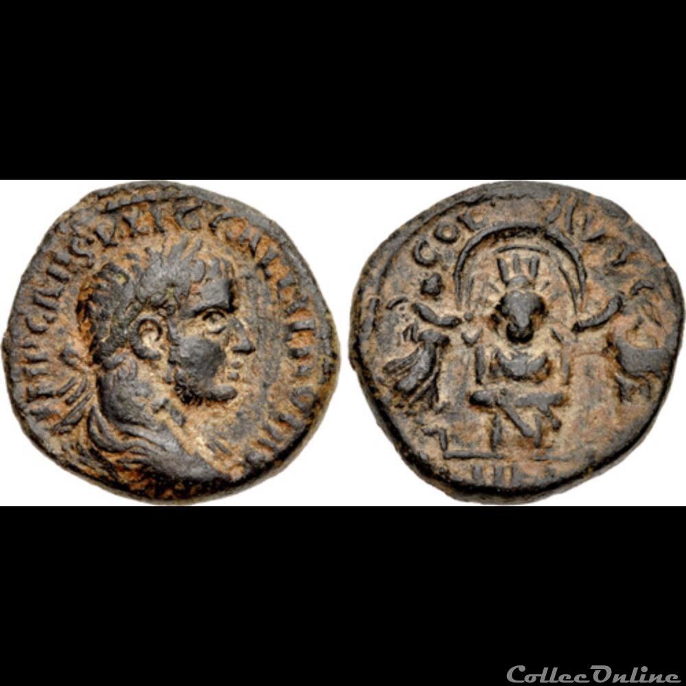 coins antique b to roman provincial coele syria heliopolis gallienus
