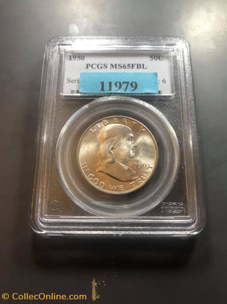1950P Franklin Half MS65FBL coins world united states 1950p franklin half ms65fbl