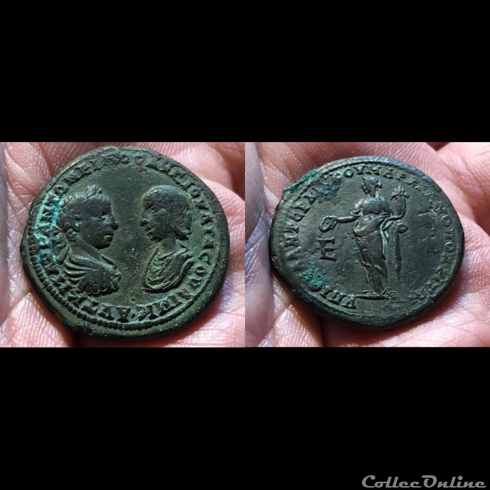 MOESIA INFERIOR, Marcianopolis. Elagabalus and Julia Soaemias coin ancient roman provincial moesia inferior marcianopolis elagabalus and julia soaemias