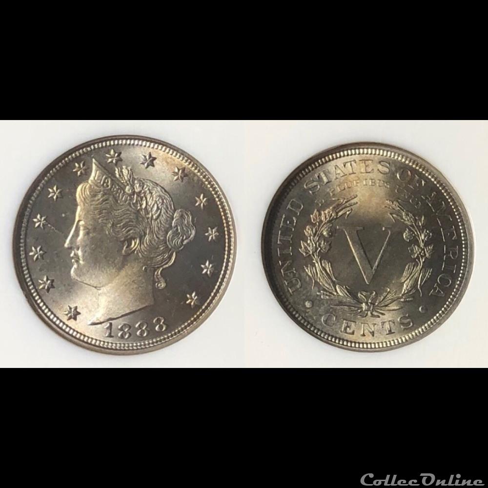 coin world united state 1888 liberty head nickel pf65 obv die flaw