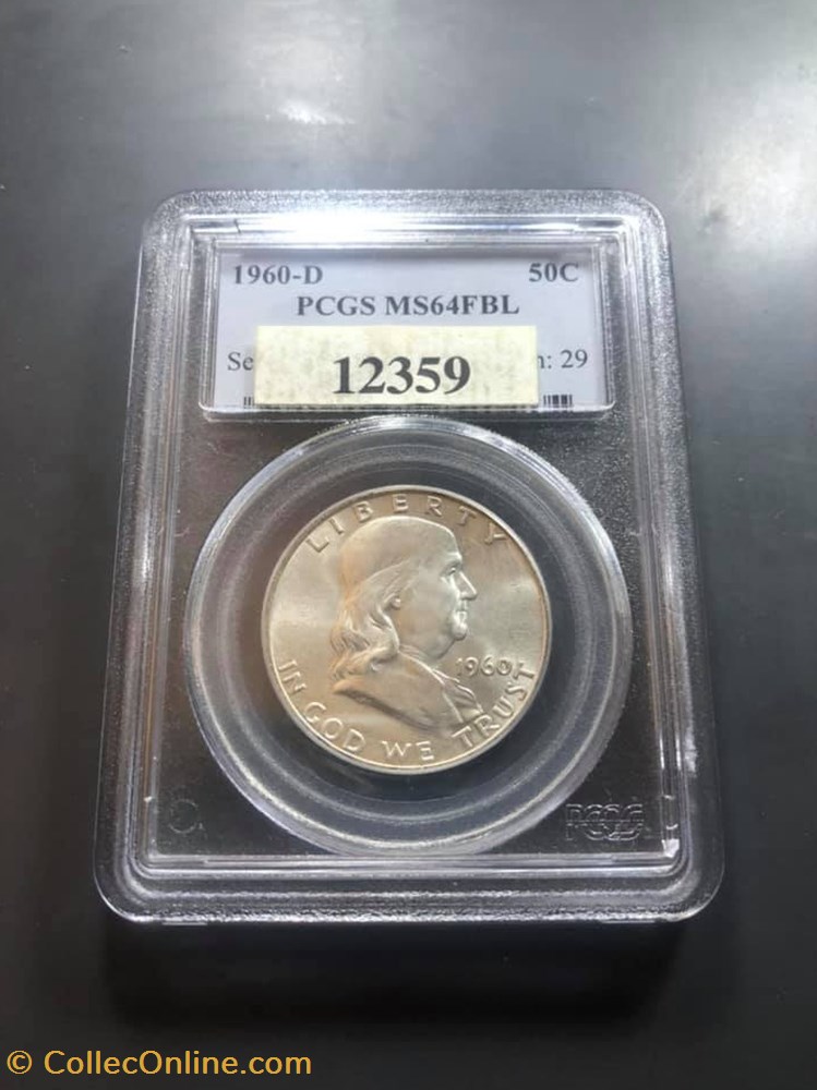 1960D Franklin Half MS64FBL coins world united states 1960d franklin half ms64fbl