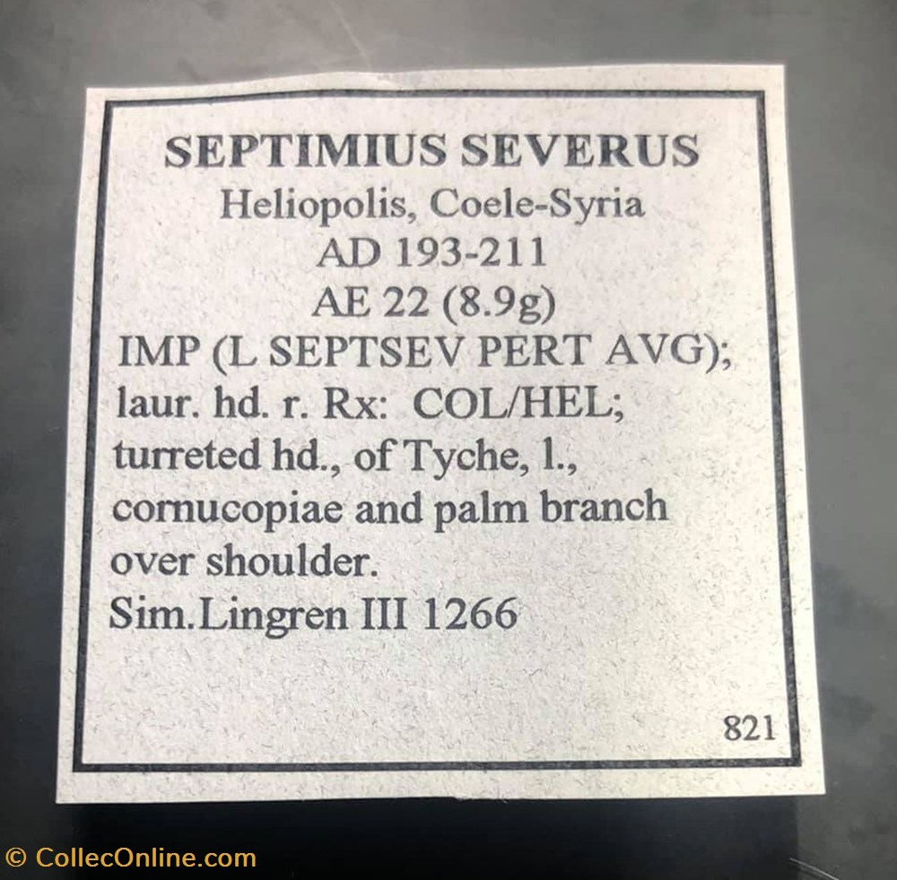 coins antique b to roman provincial coele syria heliopolis septimius severus