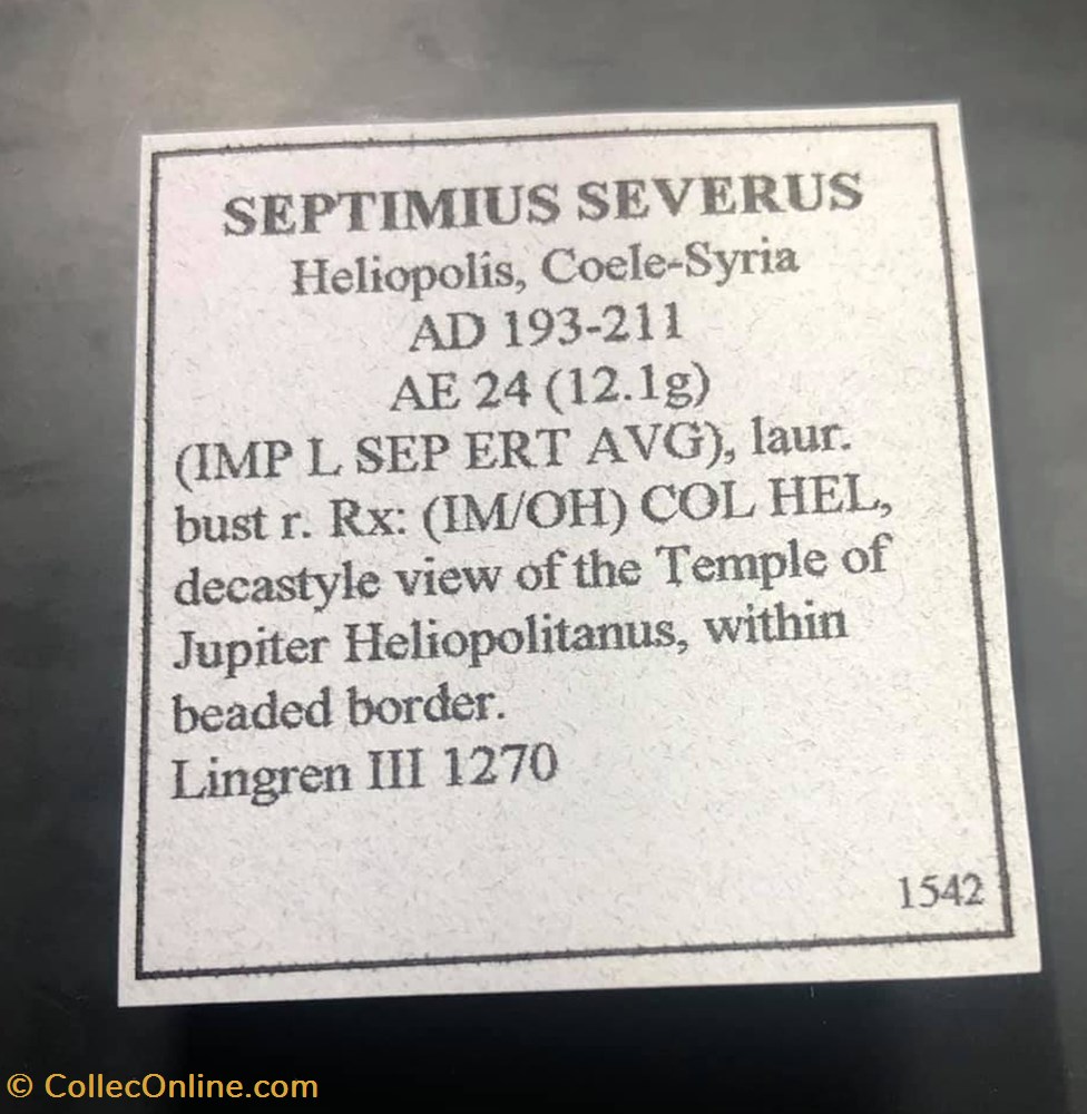 Coele-Syria. Heliopolis; Septimius Severus coins antique b to roman provincial coele syria heliopolis septimius severus
