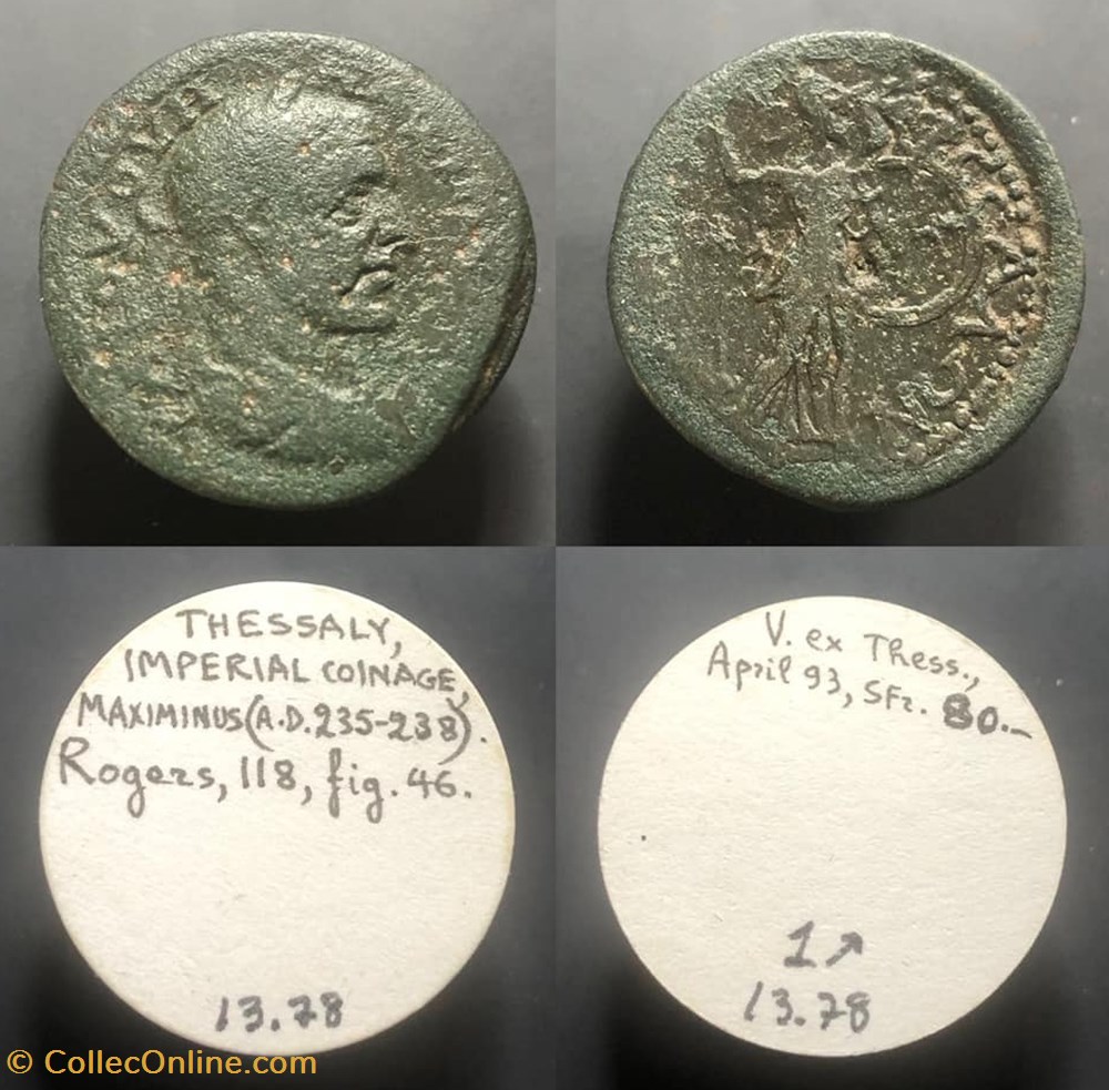 THESSALY, Maximinus coins antique b c to roman provincial thessaly maximinus