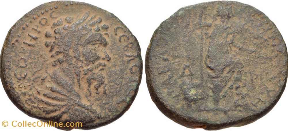 ARABIA, Rabbathmoba. Septimius Severus. coin antique c to roman provincial arabia rabbathmoba septimius severus