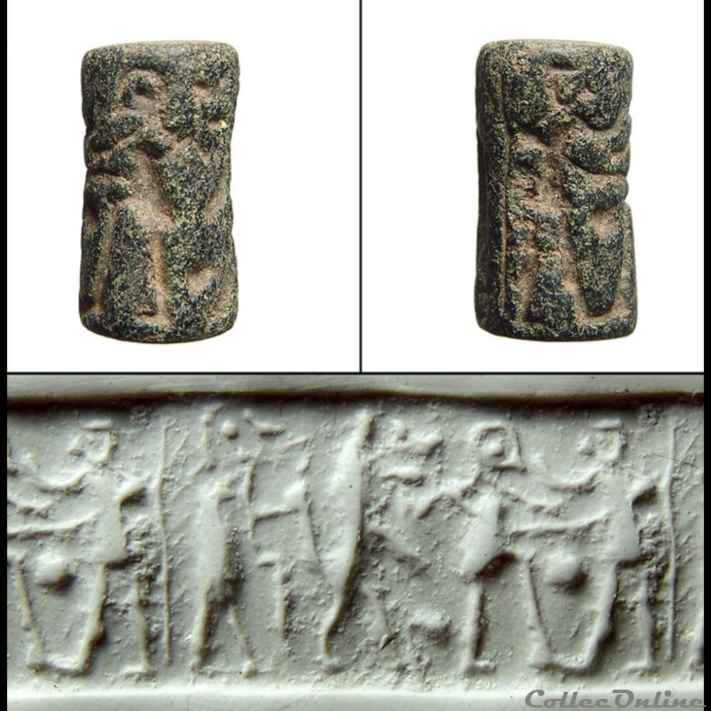 Early Dynastic II - III provincial cylinder seal, Mesopotamia coin ancient far east early dynastic ii iii provincial cylinder seal mesopotamia