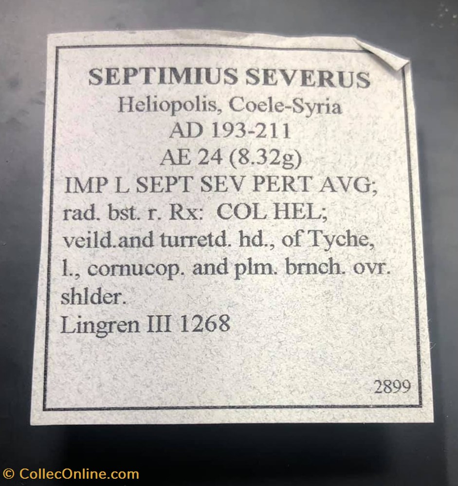 Coele-Syria. Heliopolis; Septimius Severus coins antique b to roman provincial coele syria heliopolis septimius severus