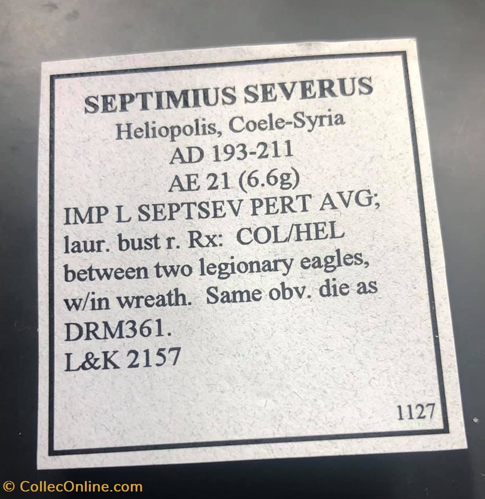 Coele-Syria. Heliopolis; Septimius Severus coins antique b to roman provincial coele syria heliopolis septimius severus