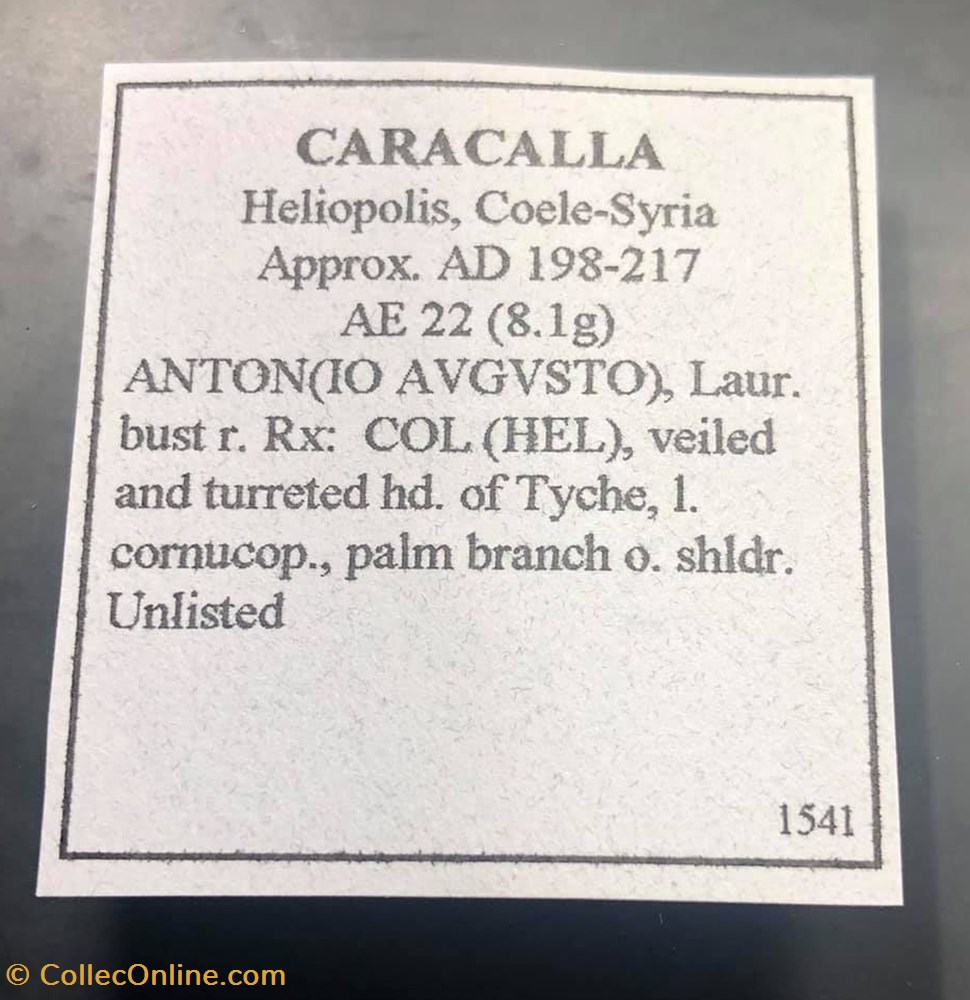 coins antique b to roman provincial coele syria heliopolis caracalla