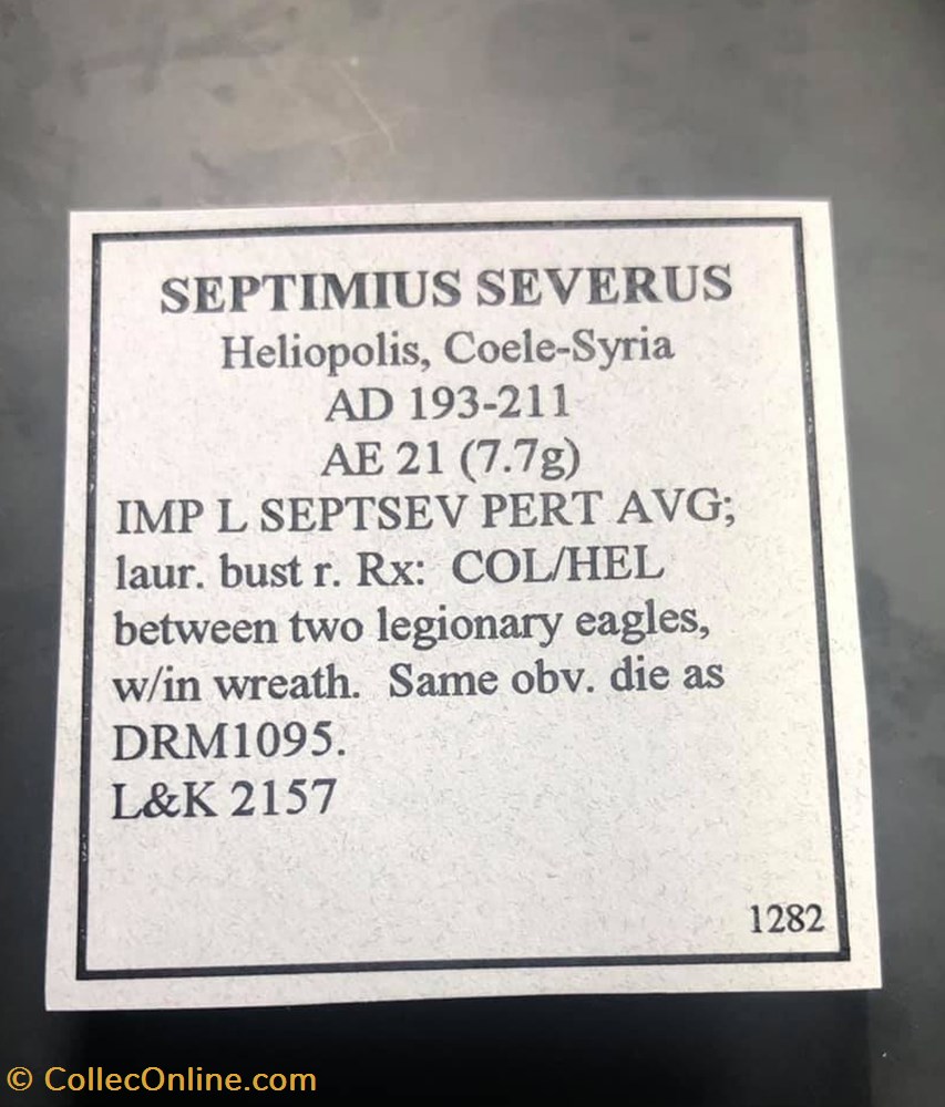Coele-Syria. Heliopolis; Septimius Severus coins antique b to roman provincial coele syria heliopolis septimius severus