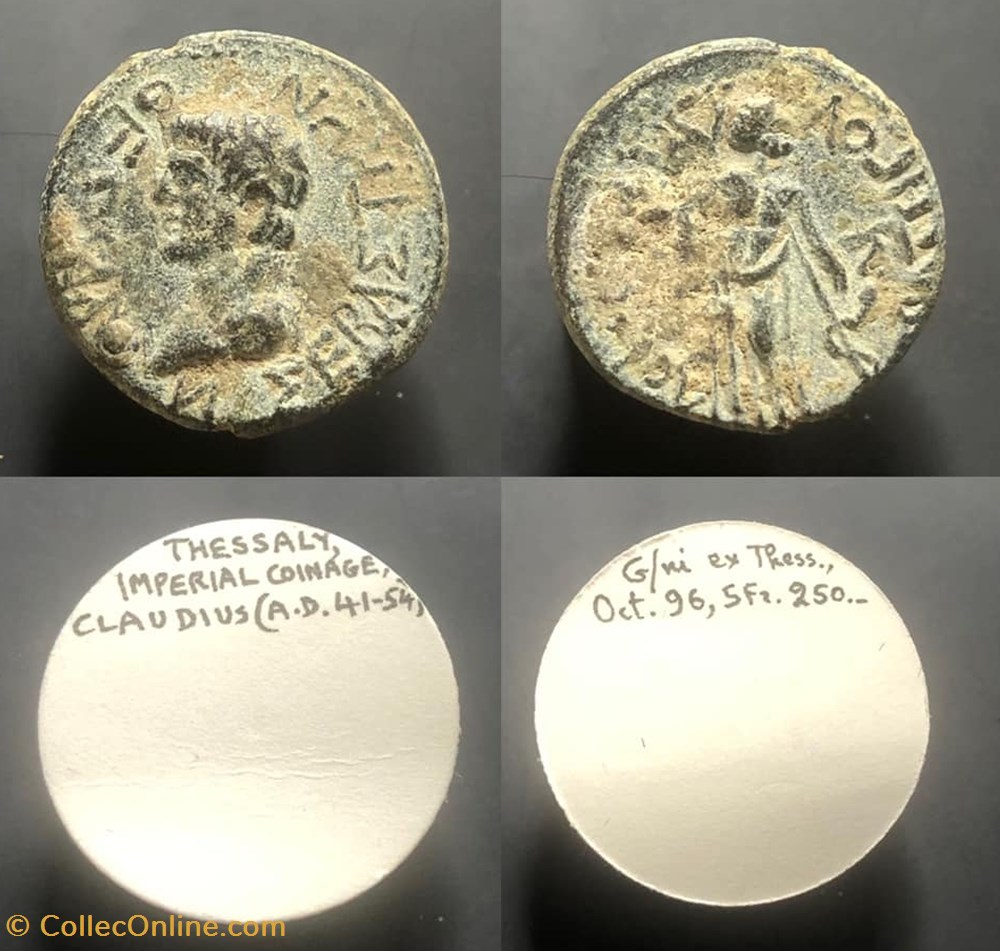 THESSALY, Claudius coins antique b to roman provincial thessaly claudius