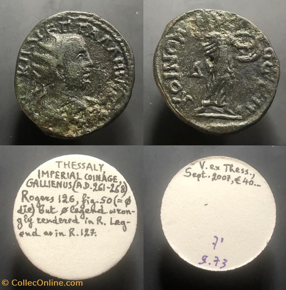coins antique b c to roman provincial thessaly gallienus