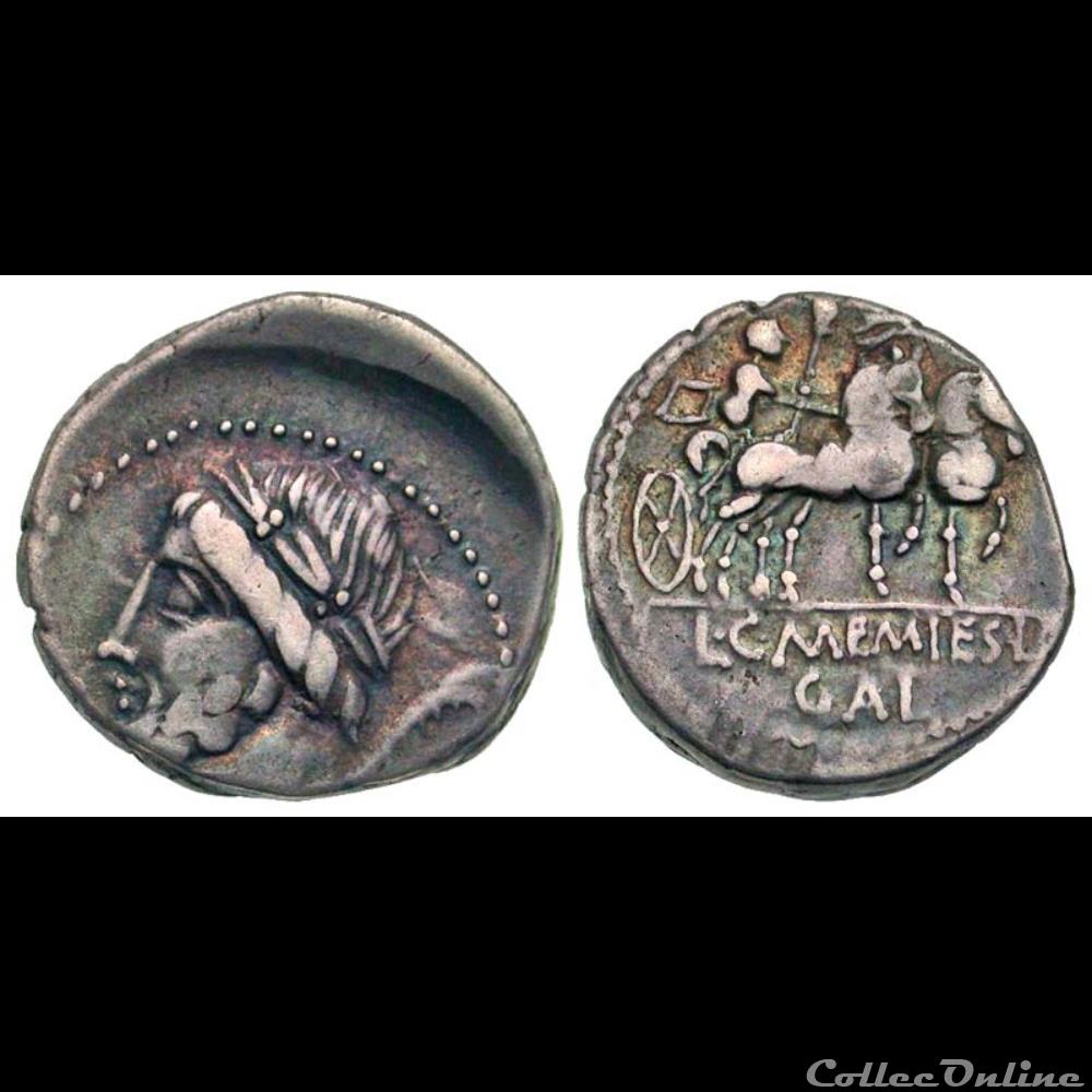 L. and C. Memmius L.f. Galeria. coin ancient roman l and c memmius l f galeria