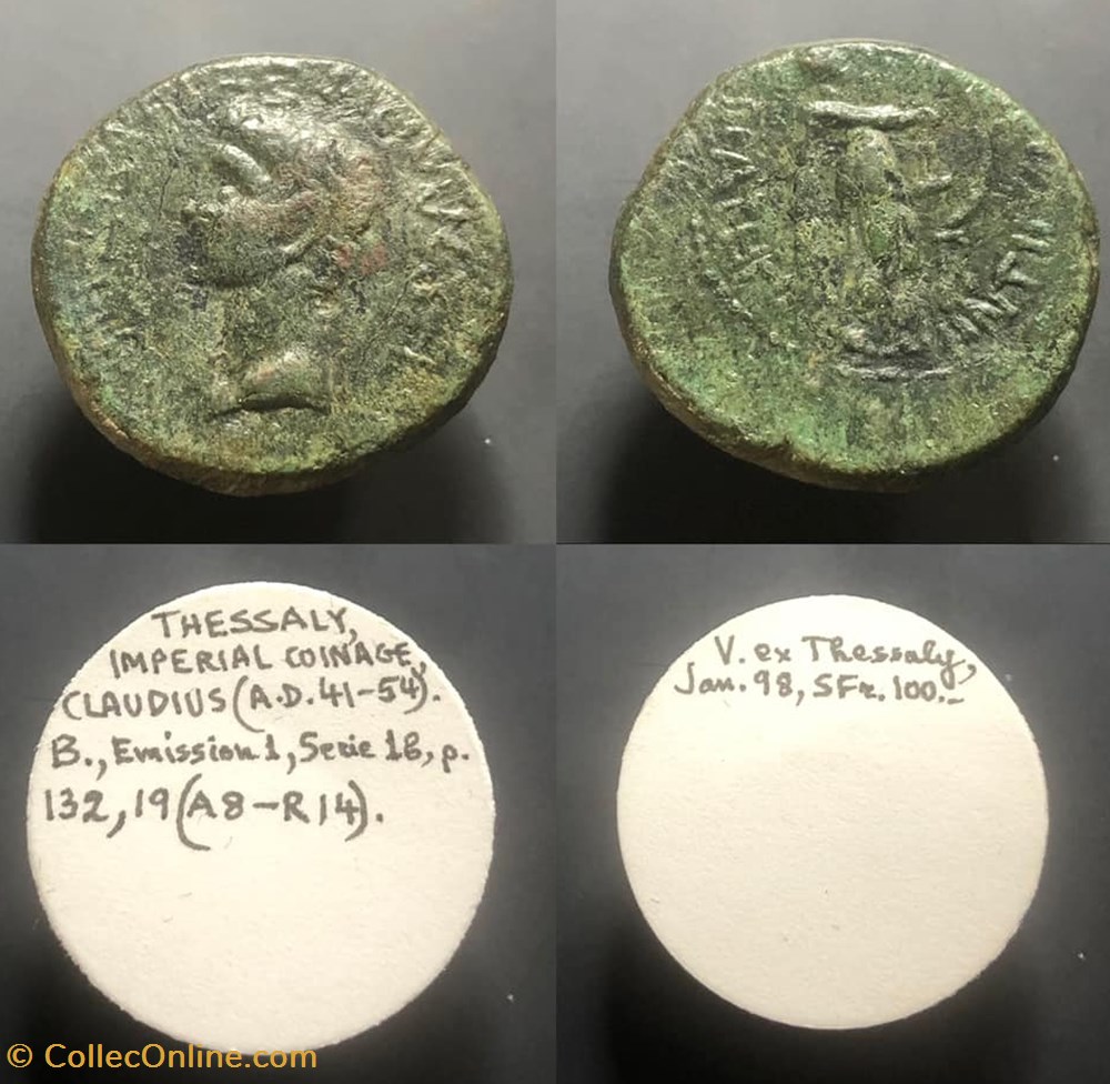 THESSALY, Claudius coins antique b to roman provincial thessaly claudius