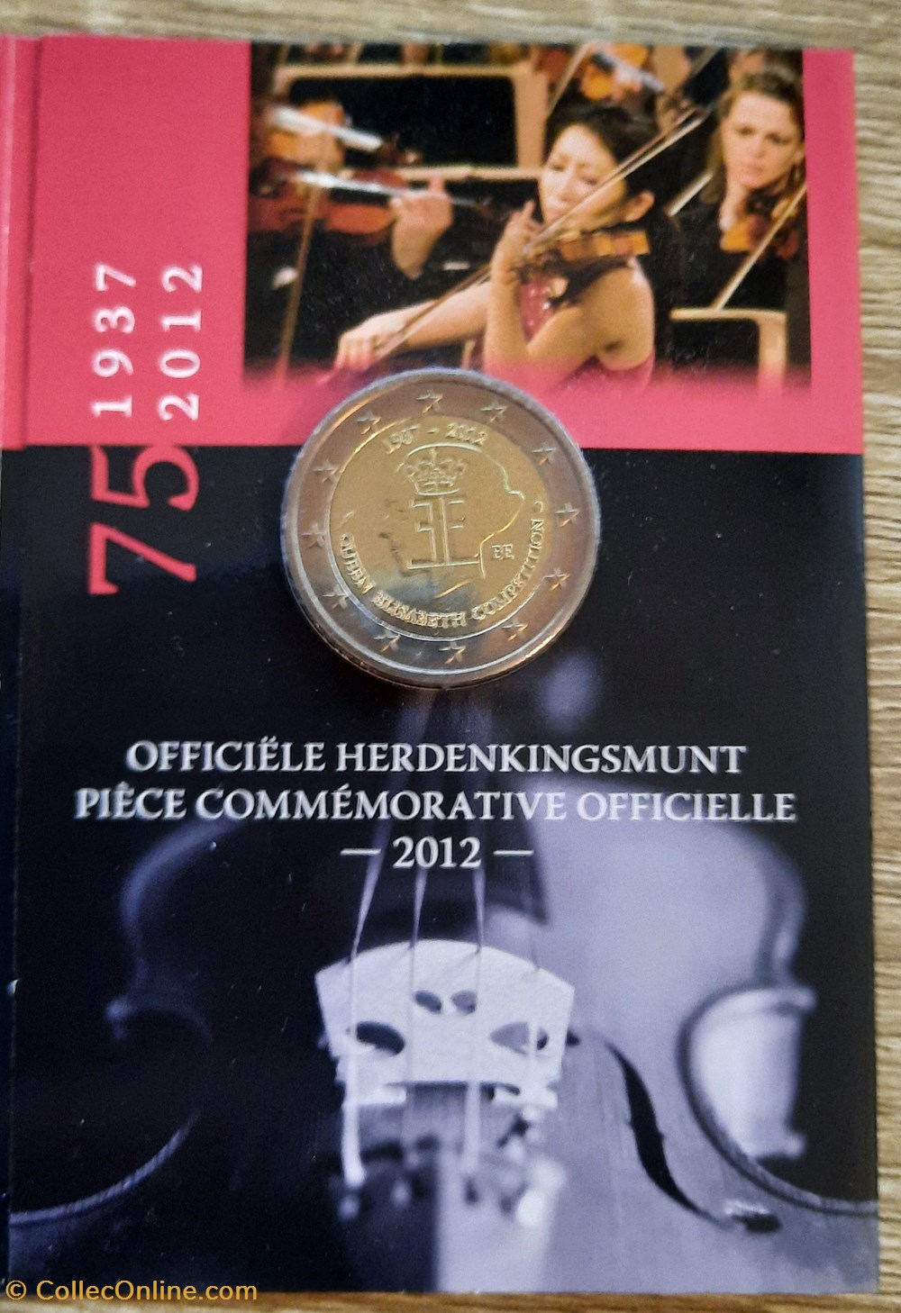 2€ Belgique 2012 - 75 ans du concours Reine Elisabeth - Coincard BU monnaies euros 2 belgique 2012 75 ans du concours reine elisabeth coincard bu