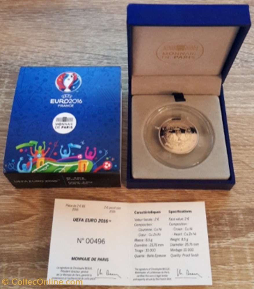 2€ France 2016 - Championnat d’Europe de l’UEFA 2016 - BE avec écrin monnaie 2 france 2016 championnat d europe de l uefa 2016 be avec ecrin