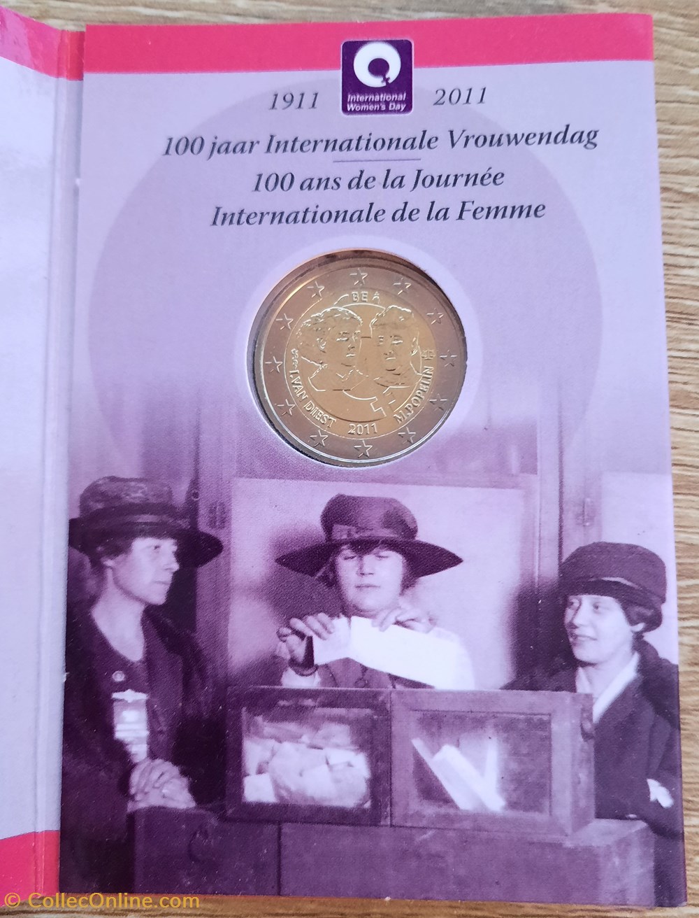 monnaies euros 2 belgique 2011 100 ans de la journee internationale de la femme coincard bu