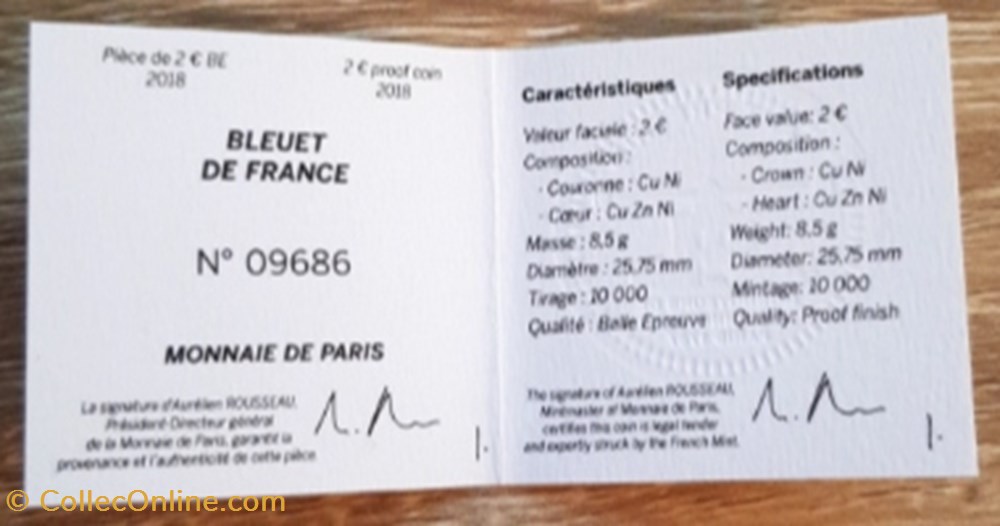 2€ France 2018 - Bleuet du souvenir - BE avec écrin 3 monnaie euro 2 france 2018 bleuet du souvenir be avec ecrin